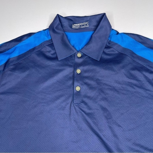Nike Golf Fit Dry Polo Shirt Blue Preppy Resort Vacation Summer Short Sleeve - Picture 5 of 15